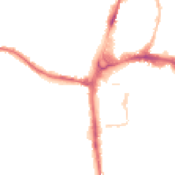 Night-time road noise heatmap for HR4 0BZ