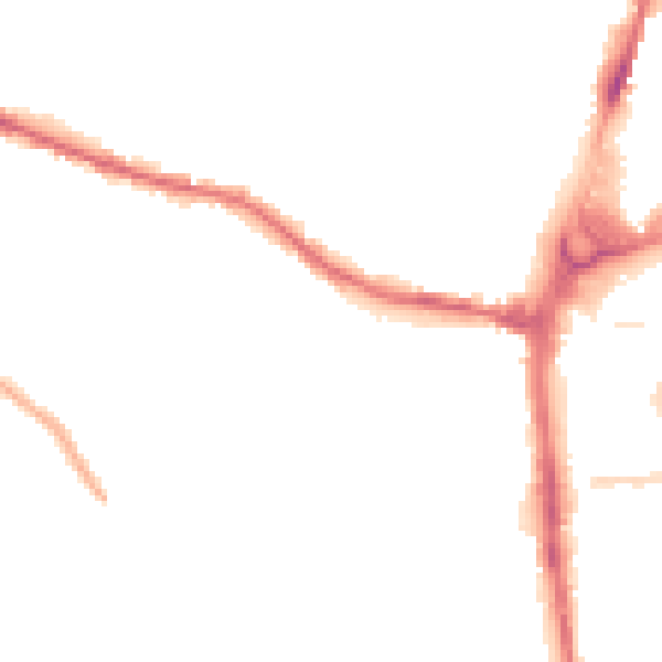 Night-time road noise heatmap for HR4 0DN