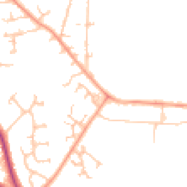 Daytime road noise heatmap for HR4 0LP