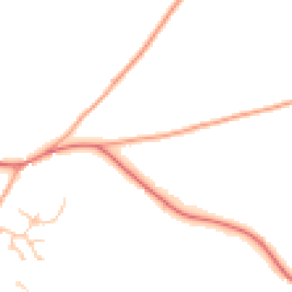 Daytime road noise heatmap for HR4 7DH