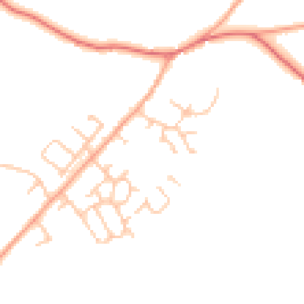 Daytime road noise heatmap for HR4 7DP