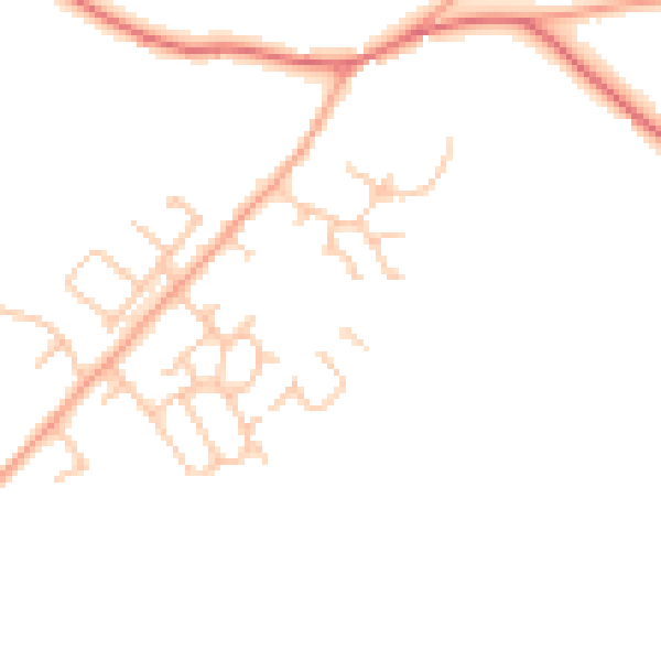 Daytime road noise heatmap for HR4 7DS