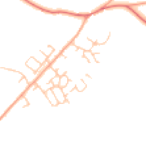 Daytime road noise heatmap for HR4 7DT
