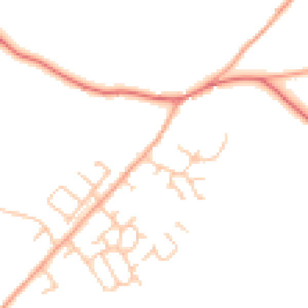 Daytime road noise heatmap for HR4 7DW