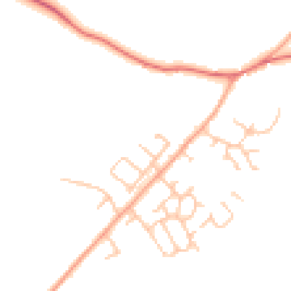 Daytime road noise heatmap for HR4 7DZ