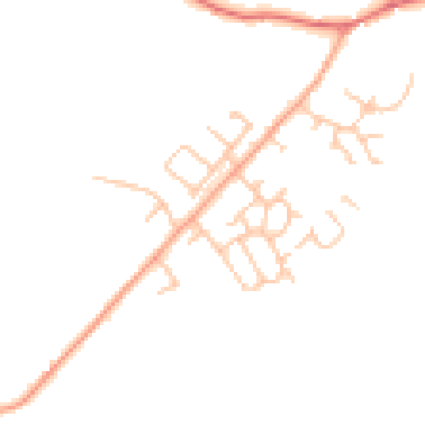 Daytime road noise heatmap for HR4 7EF