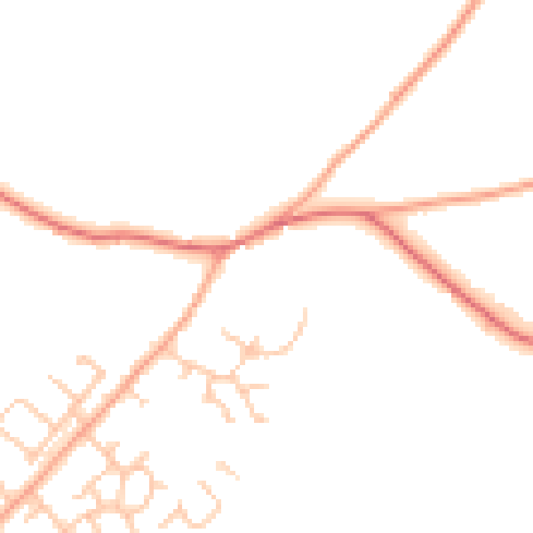 Daytime road noise heatmap for HR4 7EP