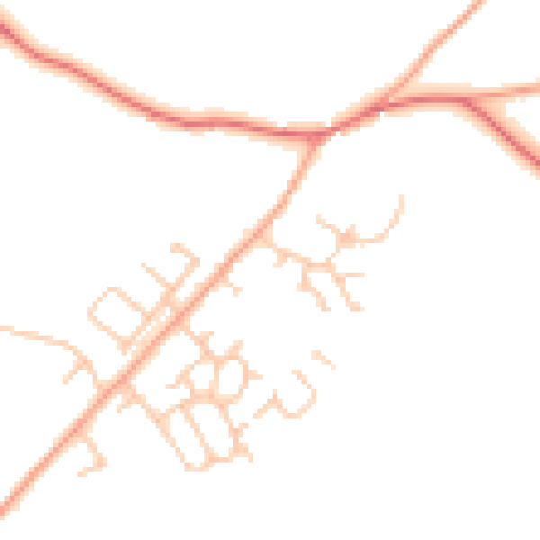 Daytime road noise heatmap for HR4 7ER