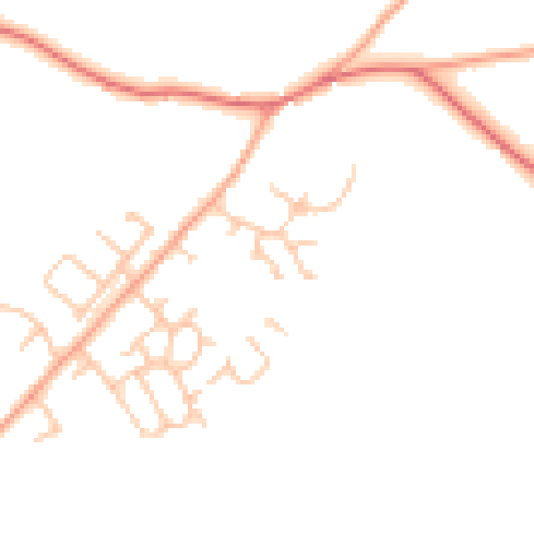 Daytime road noise heatmap for HR4 7FB