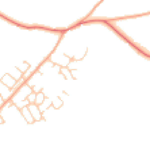 Daytime road noise heatmap for HR4 7FD
