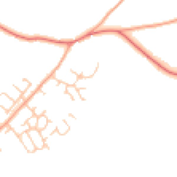 Daytime road noise heatmap for HR4 7FE