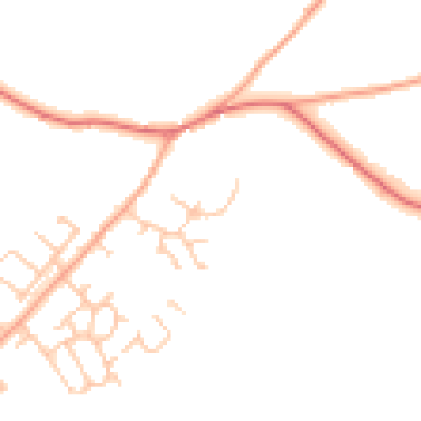 Daytime road noise heatmap for HR4 7FF