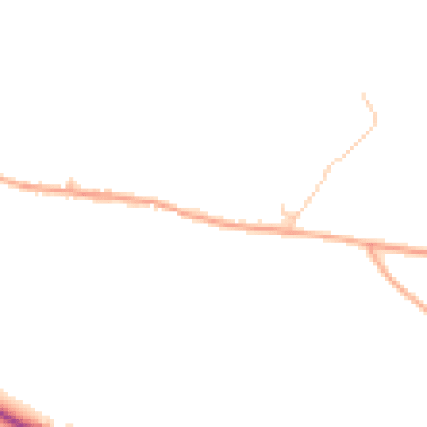 Daytime road noise heatmap for HR4 7HX