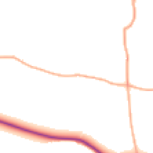 Daytime road noise heatmap for HR4 7JT