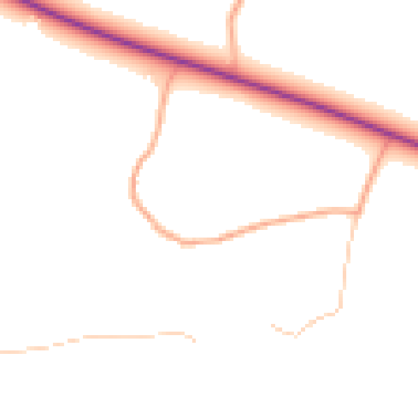 Daytime road noise heatmap for HR4 7LD