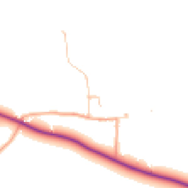 Daytime road noise heatmap for HR4 7NA