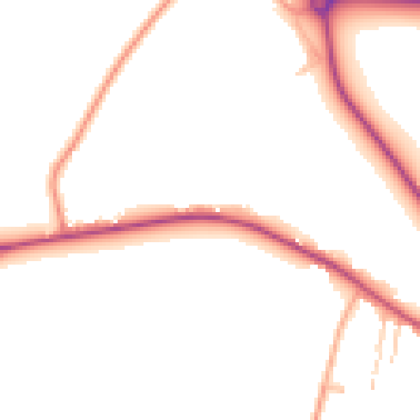 Daytime road noise heatmap for HR4 7PU