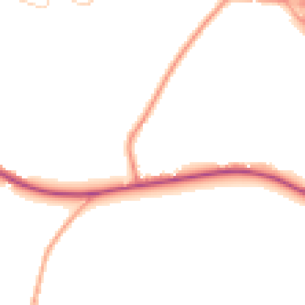 Daytime road noise heatmap for HR4 7PW