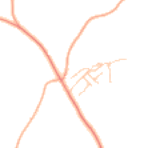 Daytime road noise heatmap for HR4 7QQ