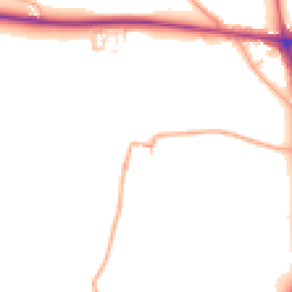 Daytime road noise heatmap for HR4 7RA