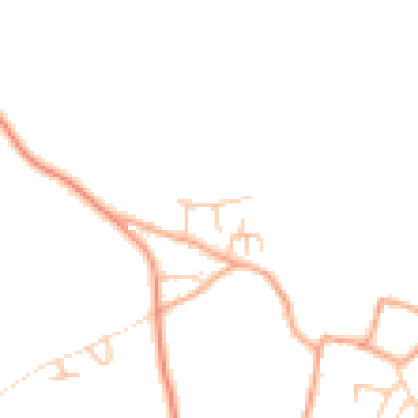 Daytime road noise heatmap for HR4 7SB