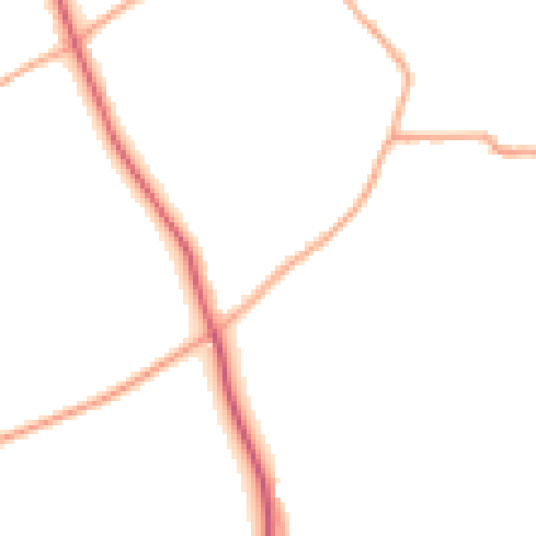 Daytime road noise heatmap for HR4 7SH