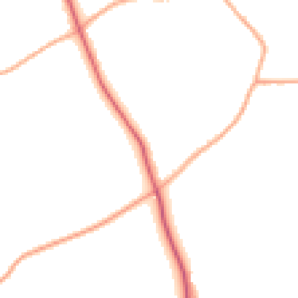 Daytime road noise heatmap for HR4 7SQ