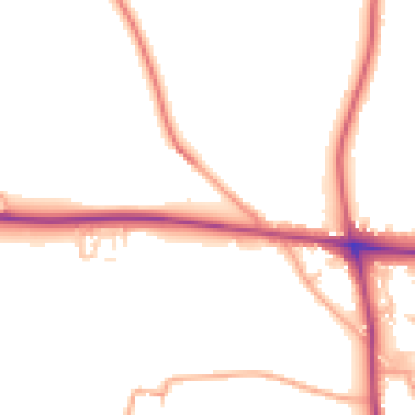 Daytime road noise heatmap for HR4 7ST