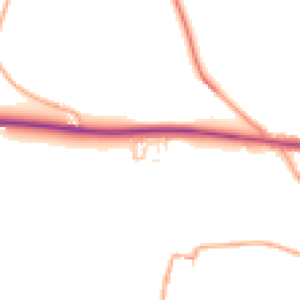 Daytime road noise heatmap for HR4 7SW