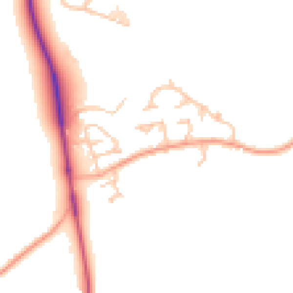 Daytime road noise heatmap for HR4 8DE