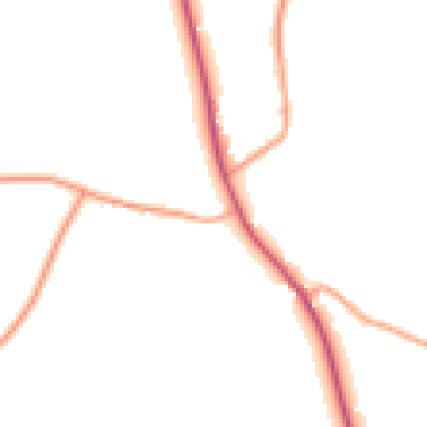 Daytime road noise heatmap for HR4 8EH