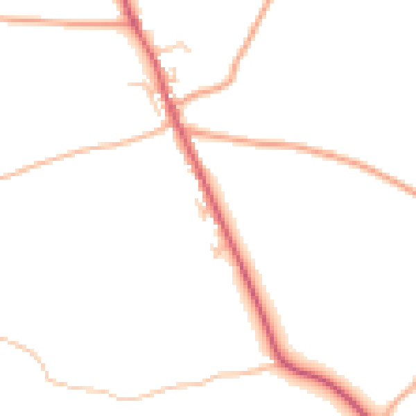 Daytime road noise heatmap for HR4 8FA