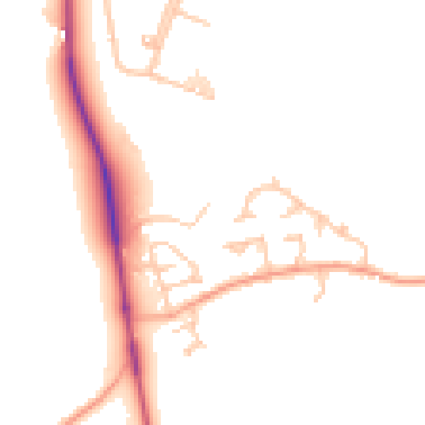 Daytime road noise heatmap for HR4 8FG