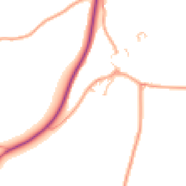 Daytime road noise heatmap for HR4 8HQ