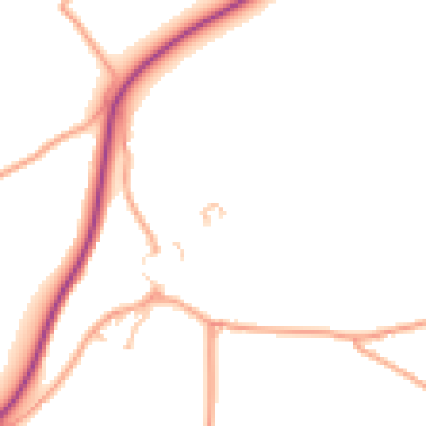 Daytime road noise heatmap for HR4 8HT