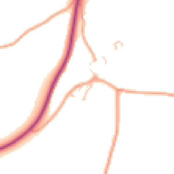 Daytime road noise heatmap for HR4 8HZ