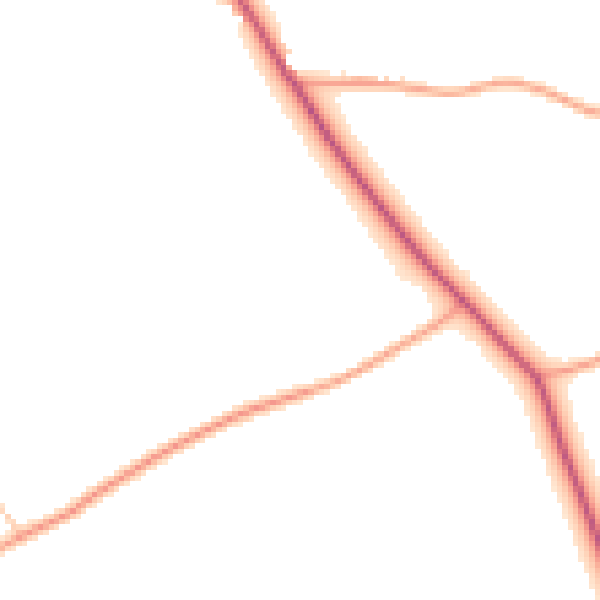 Daytime road noise heatmap for HR4 8NN