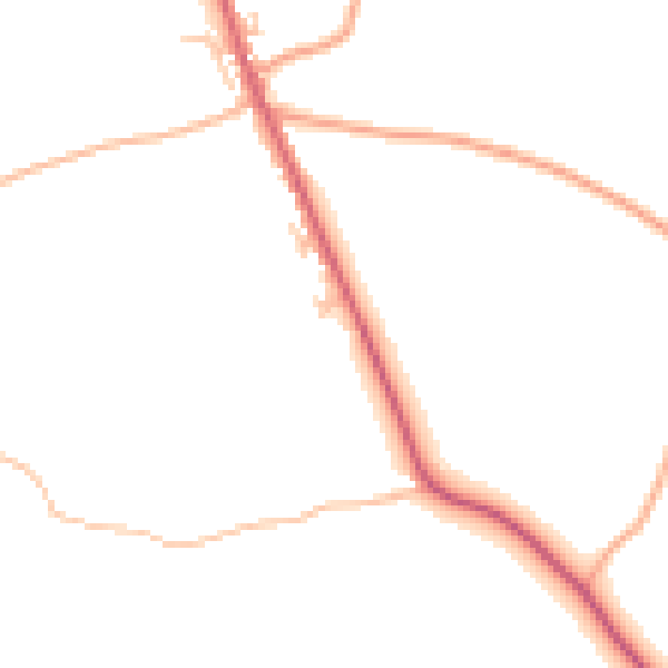 Daytime road noise heatmap for HR4 8NT