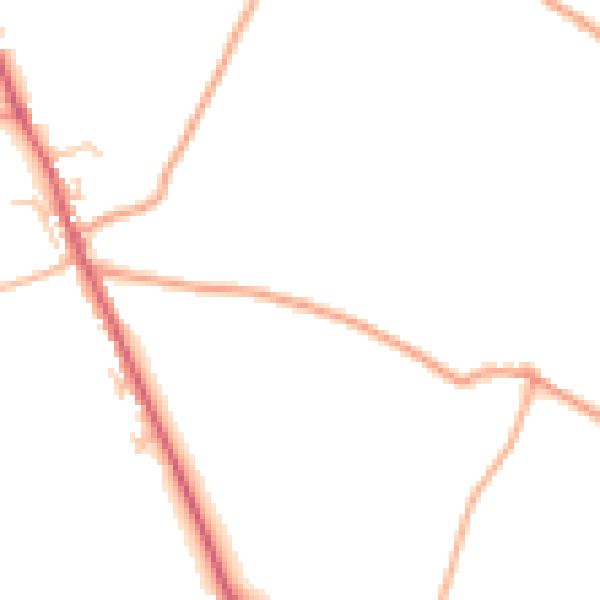Daytime road noise heatmap for HR4 8NX