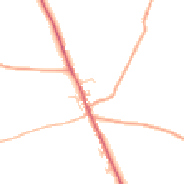 Daytime road noise heatmap for HR4 8NY