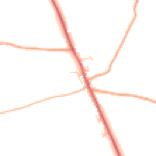 Daytime road noise heatmap for HR4 8QA