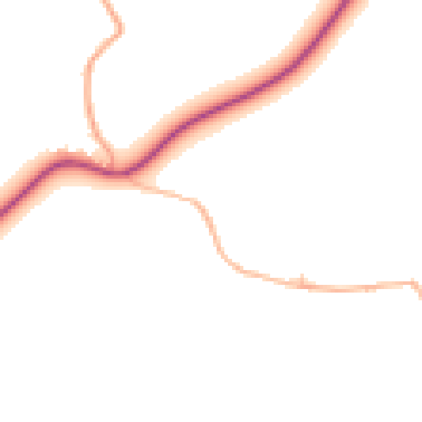 Daytime road noise heatmap for HR4 8QT
