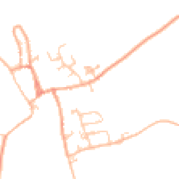 Daytime road noise heatmap for HR4 8RZ