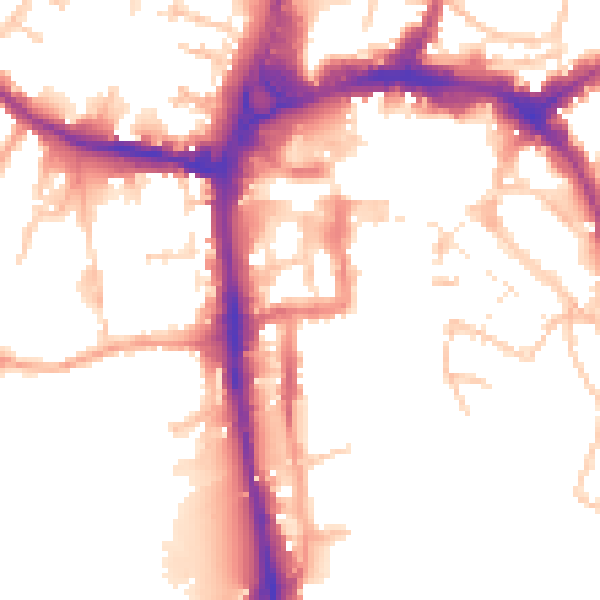 Daytime road noise heatmap for HR4 9BX