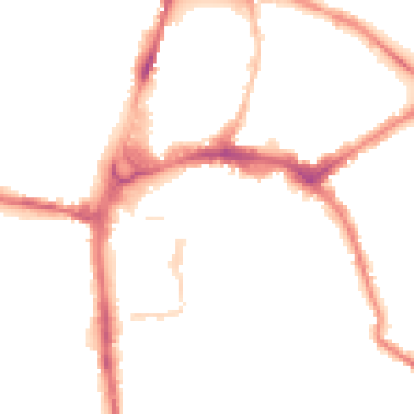 Night-time road noise heatmap for HR4 9EW
