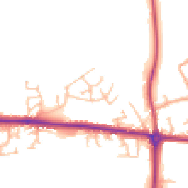 Daytime road noise heatmap for HR4 9EY