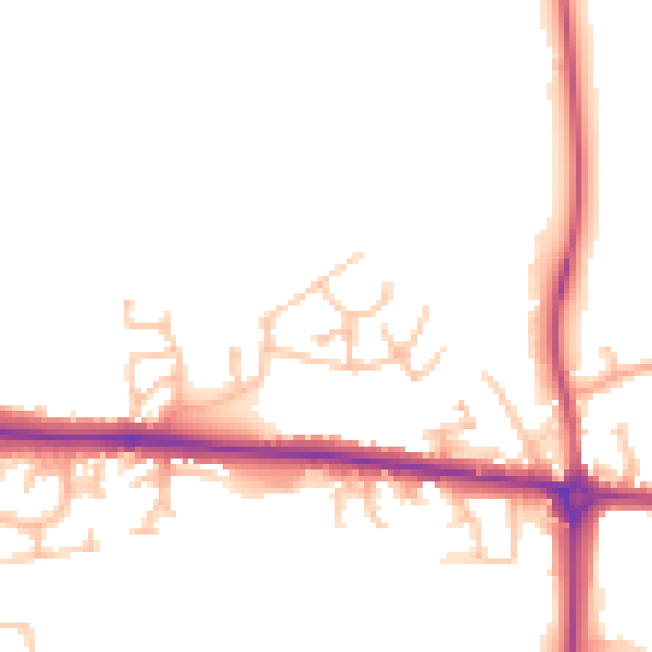Daytime road noise heatmap for HR4 9FA