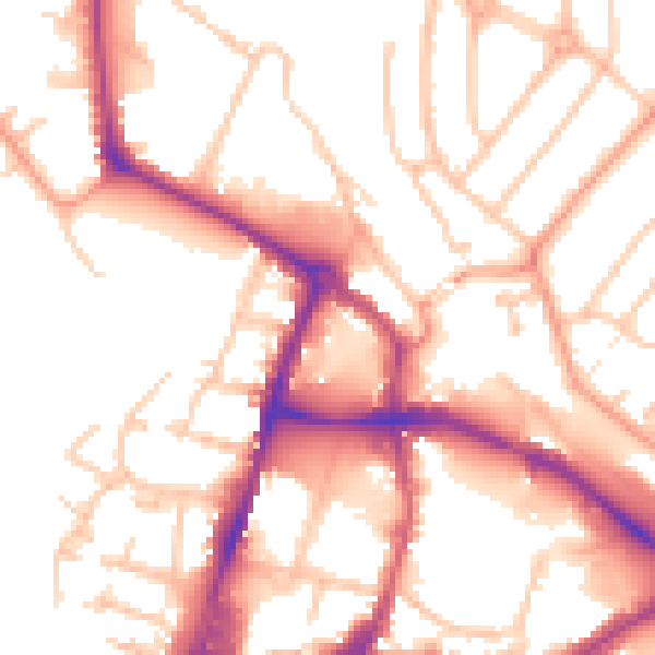 Daytime road noise heatmap for HR4 9JH