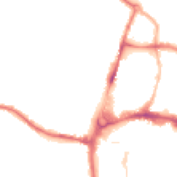 Night-time road noise heatmap for HR4 9JJ