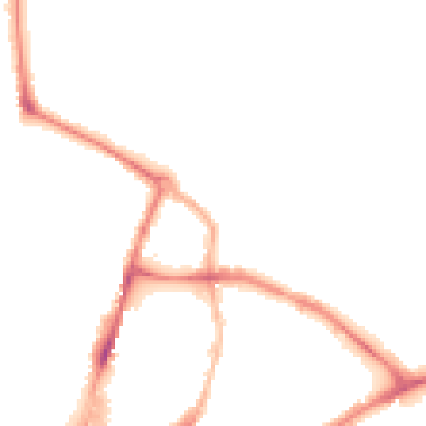 Night-time road noise heatmap for HR4 9LE